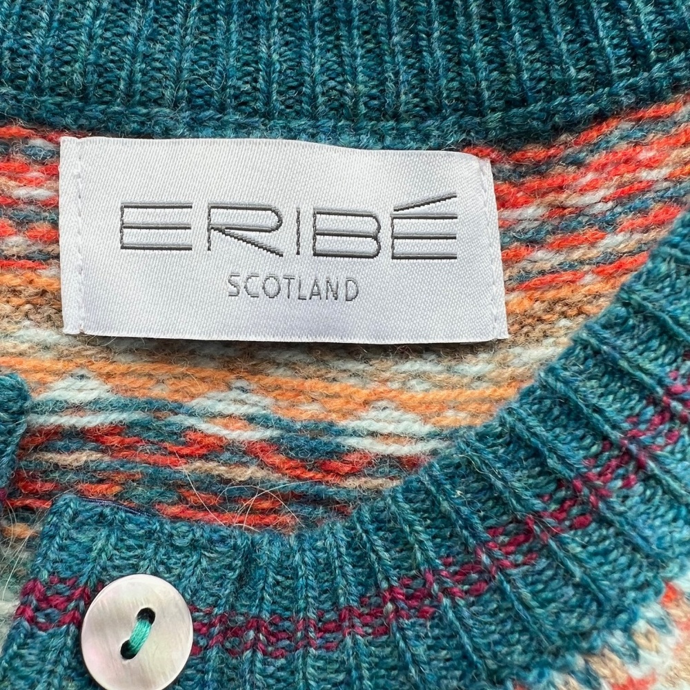 Eribe Scotland Knit Alpine Cardigan, Fair Isle, Size Large, Soft Wool/Angora - Picture 10 of 13